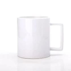 Чашка для сублімації Sublime з логотипом біла з прямокутною ручкою 330 мл